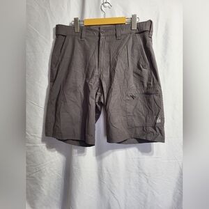 Huk Men's Charcoal Cargo Shorts, Size Medium (34)